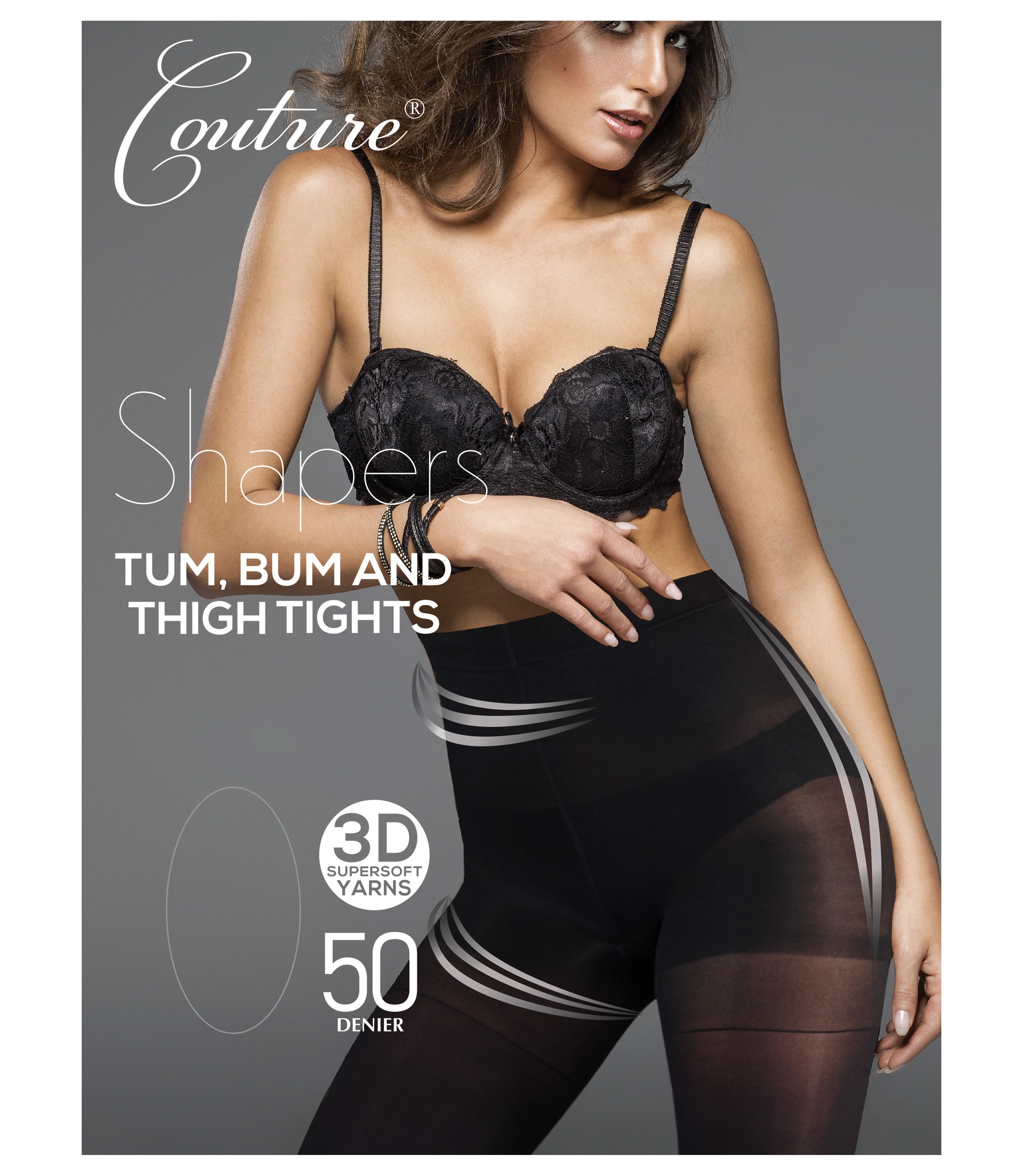 Couture Shapers Tum Bum and Thigh Tights 50 Denier Matte Leg