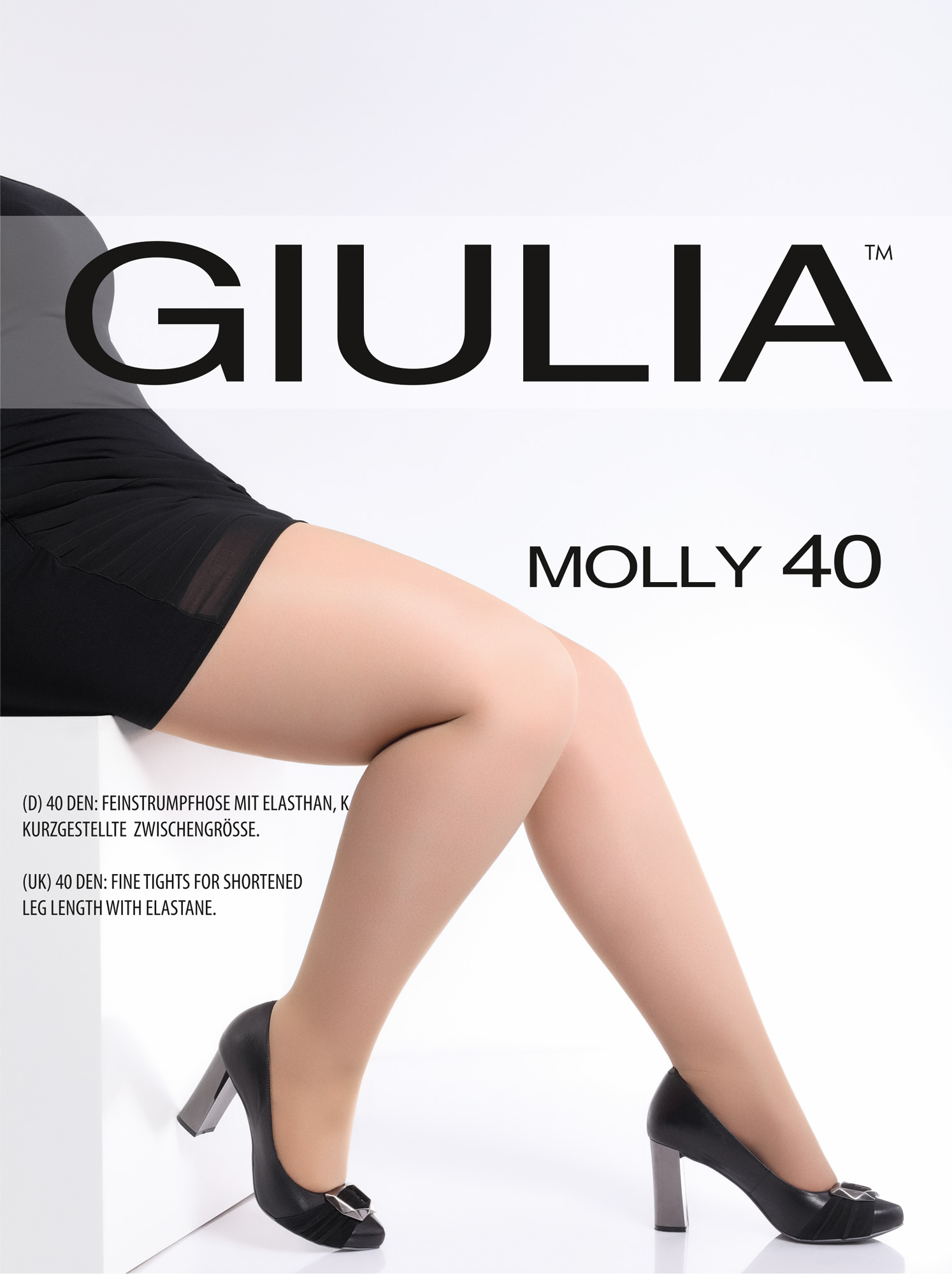 Giulia Molly 40 Denier Plus Size Curves Tights Shorter Sizes Xl 2xl 